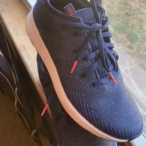 Navy blue Adidas tennis shoes